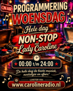 retro radio promo poster met vinyl